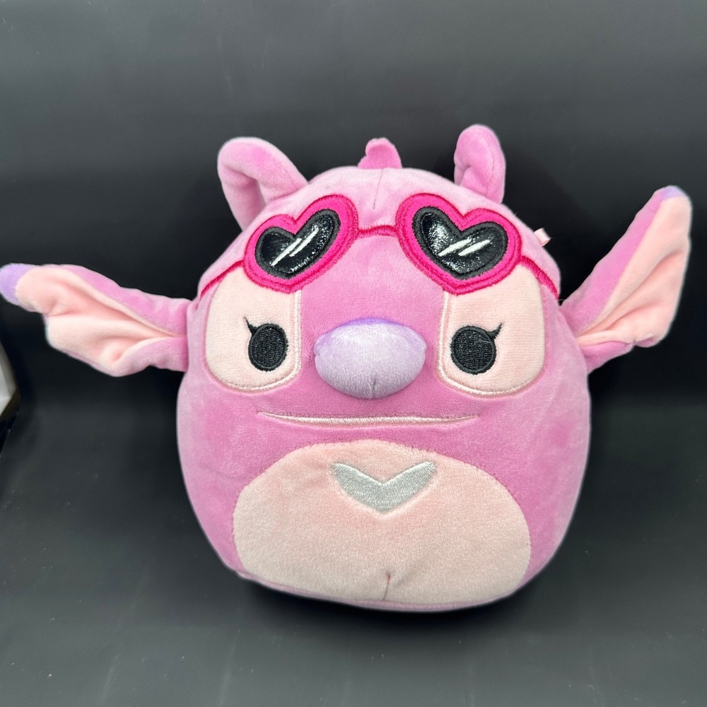Squishmallows Angel Plush Toy Disney 8 Inch Pink Heart Sunglasses 1595